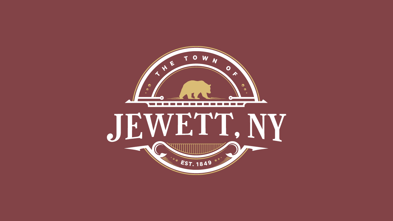 Town of Jewett Logo - Dark Red Background