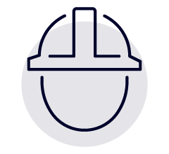 line icon on green circle - person in hard hat